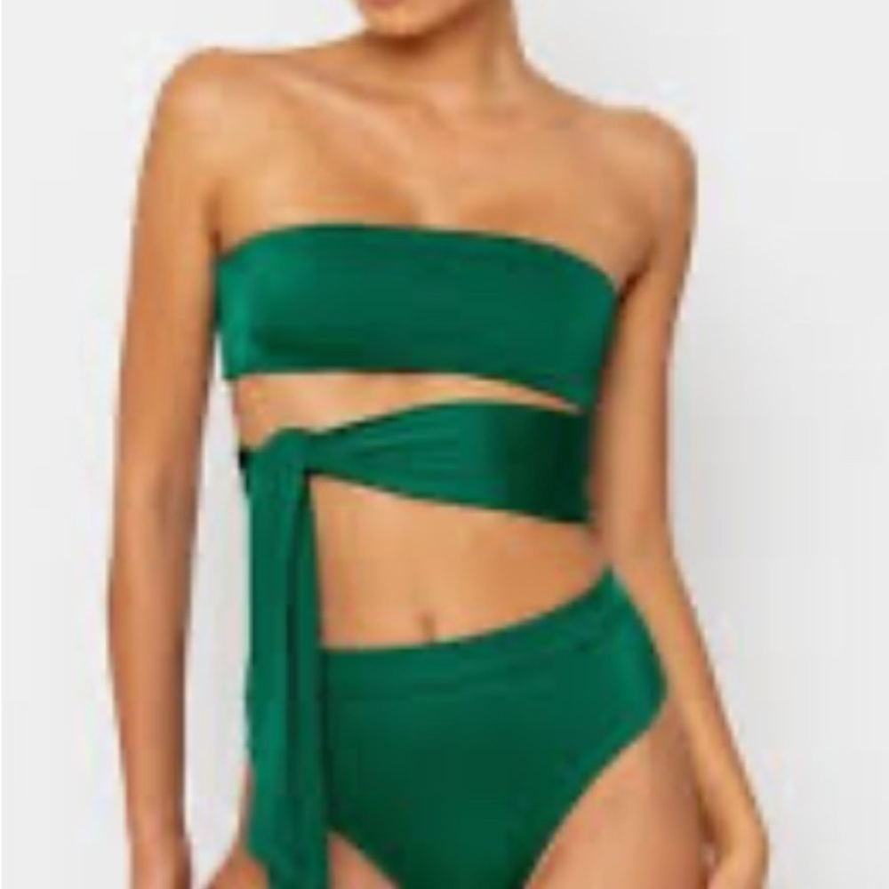 Sommer Swim Emerald Green Strapless Bikini Set